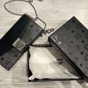 MCM Coated Canvas Wallet on a Chain